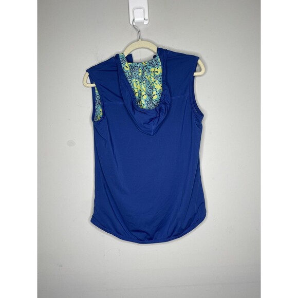 Disney Parks Vest Womens Medium Blue Mickey Hooded Zip Sleeveless Mosaic - Picture 8 of 8